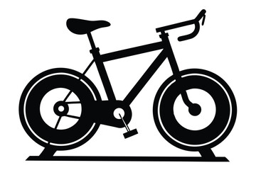 Fototapeta premium stationary bike silhouette line art vector illustration