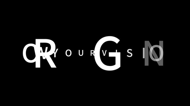 Typography design displays bold letters GROW YOUR VISION