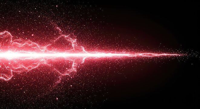 A vibrant, futuristic energy background displaying intricate light fields, subatomic particles, and swirling digital waves of force, hi tech, physics, scientific