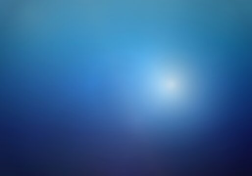 A gradient blue background with a bright white light in the center of the image