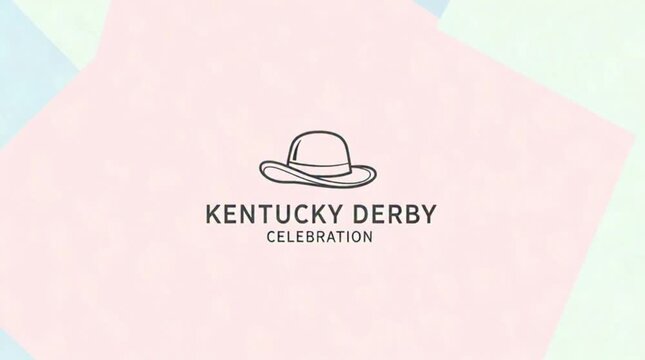 Minimal pastel background, derby hat icon, text &ldquo;Kentucky Derby Celebration&rdquo;
