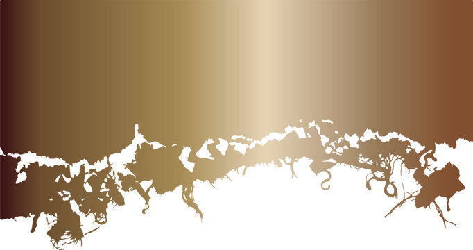 Gold and brown gradient background with a white torn paper edge at the bottom. Abstract texture for luxury and elegant designs.