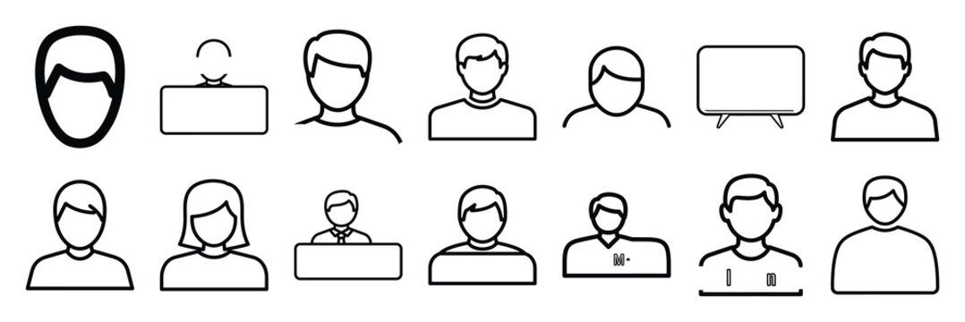 A set of giggle mention silhouette icon. Funny vector isolated icons on transparent background.