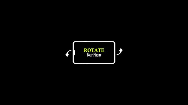 Rotate Your Phone Screen Orientation Prompt: Motion Graphic Icon for Device Rotation and Landscape Mode 4k video animation seamless loop.animation video.