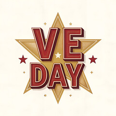 Victory in Europe Day vector design, VE Day celebration typography, 8 May victory remembrance poster, WWII Europe victory retro badge, patriotic VE Day memorial design