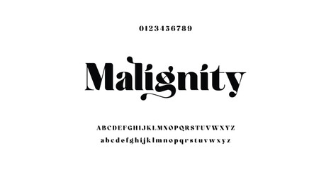 Obraz premium Artistic Minimal Serif Alphabet Typography Vector Set