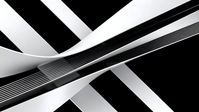 Abstract black and white geometric lines