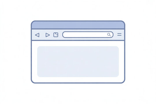 A minimalist web browser interface with a search bar, navigation buttons, and a blank content area, clean and simple.