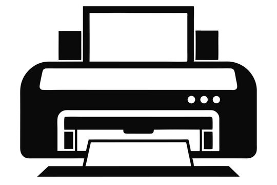 printer silhouette line art vector illustration