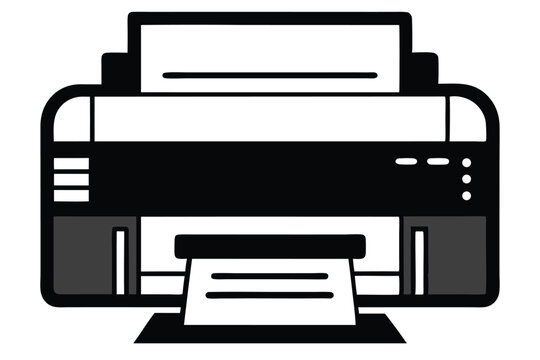 printer silhouette line art vector illustration