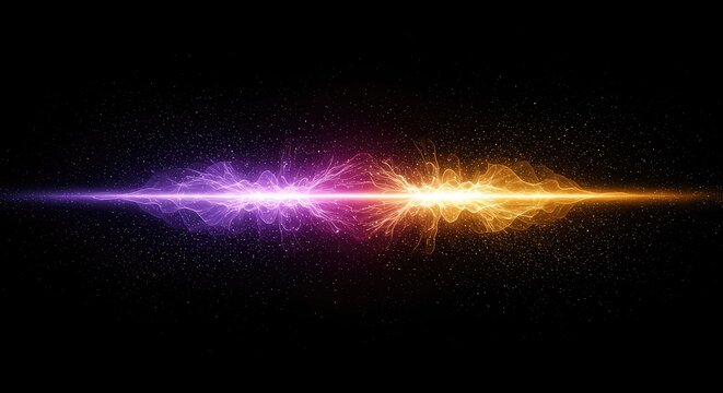 Abstract visualization showing energy separating and scattering as it propagates through a theoretical medium, illustrating the physics of frequency dispersion, fluid, visualization, speed