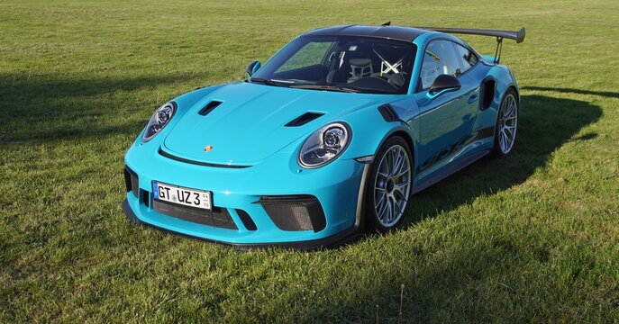Porsche 911 GT3 RS, miamiblau (Porsche Originalfarbe &bdquo;Miami Blue&ldquo;, Farbcode M5C),