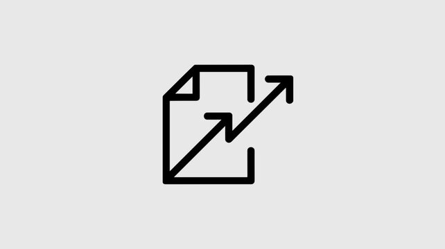 Minimal document export vector icon - Perfect for UI design, office productivity tools, or file sharing platforms.