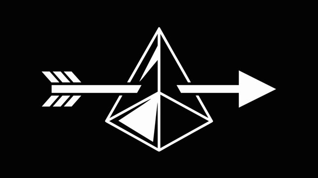 Arrow passing through isometric glass prism - Great for breakthrough strategies, analytical chemistry, or focal point dynamics.