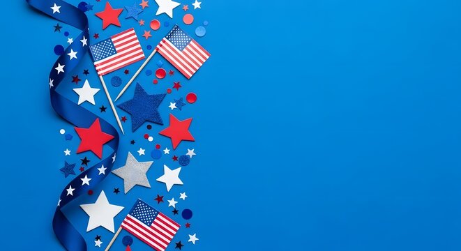 Festive independence day border stars stripes and patriotic celebration