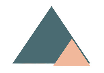 Fototapeta premium Minimalist Hand-Drawn Abstract Geometric Overlapping Triangles in Teal and Peach