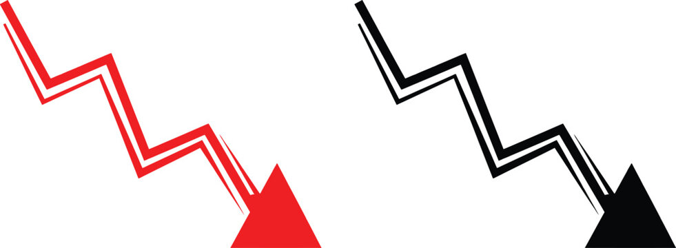 Red and black down arrows Vector