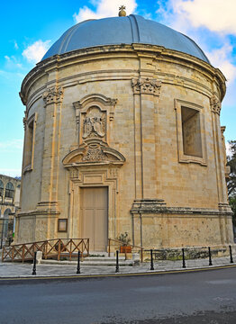 Exterior of Sarria Church Rotunda and Baroque Dome in Floriana Malta