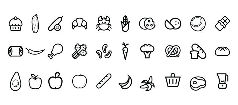 Colecci&oacute;n de iconos vectoriales de alta calidad para alergias alimentarias y bebidas con trazo editable. Ideal para proyectos prof. Colecci&oacute;n de iconos vectoriales de alta calidad con trazo editable. 
