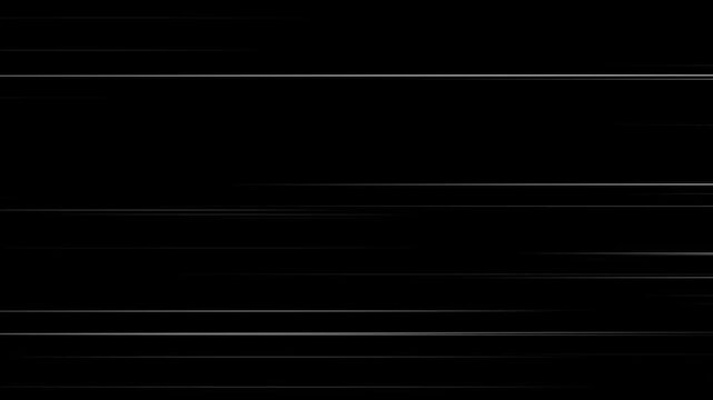 Abstract anime speed line background white streaks isolated on black seamless loop alpha channel 4K animation comic action effect fast motion manga style energy visuals