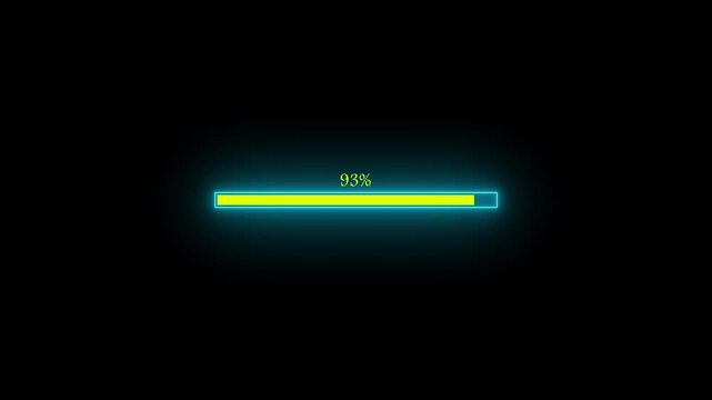 Abstract loading icon animation.Loading bar and percentage Futuristic progress loading bar 0-100 percent.4k animation video loader black background.