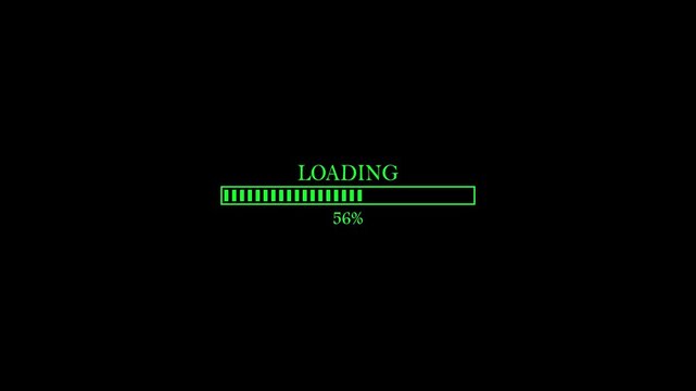Abstract loading icon animation.Loading bar and percentage Futuristic progress loading bar 0-100 percent.4k animation video loader black background.