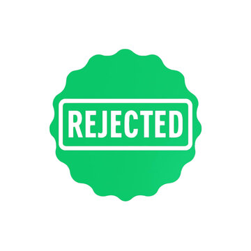 Rejected stamp icon green and black isolated vector illustration on transparent background high quality professional detailed