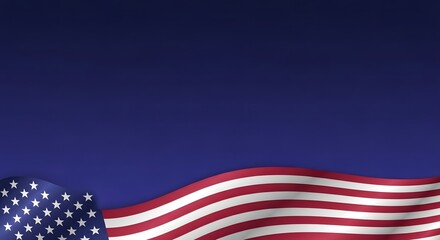 Obraz premium Celebrating independence day american flag waving against a blue sky