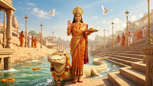Ganga Mata at Har Ki Pauri &ndash; Sacred Haridwar Ghat Blessing