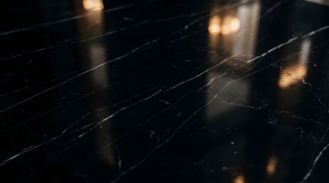 Polished Black Marble Texture for Luxury Background