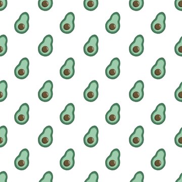 Cute repeating avocado pattern background