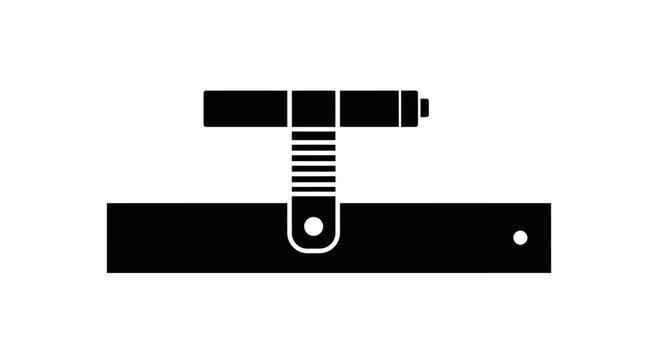 Screw and baseplate silhouette on a white background