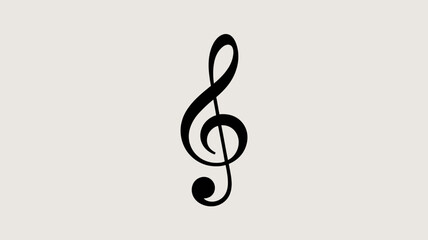 Obraz premium Treble Clef Music Symbol On Beige Background For Music Education Concepts