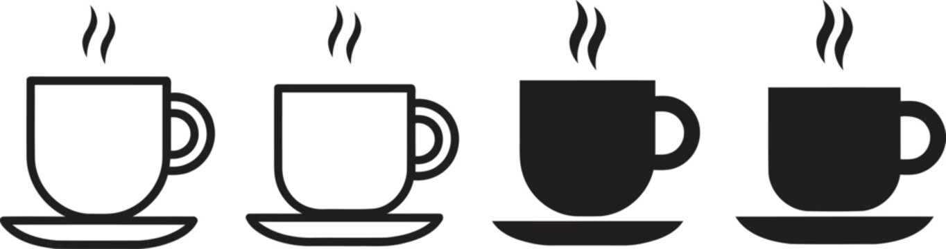 Coffee cup icon with hot steam. Suitable for cafe and restaurant menus, food and drink apps, coffee breaks, morning routines, beverages sections, user interface elements