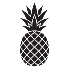 Fototapeta premium symmetrical pineapple silhouette isolated on white background simple vector