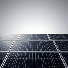 Obraz premium Modern solar panels capturing clean energy under a bright sky