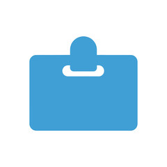 Obraz premium Minimalist Blue Shopping Bag Icon - Simple Vector Graphic