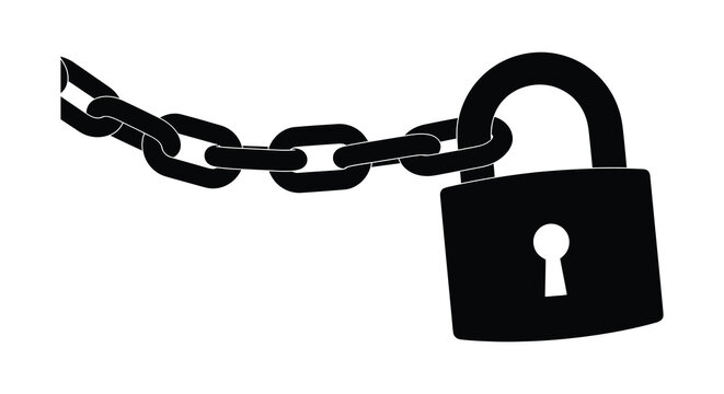 padlock with chain silhouette high quality professional detailed modern elegant stylish clean crisp vibrant colorful digital creative innovative