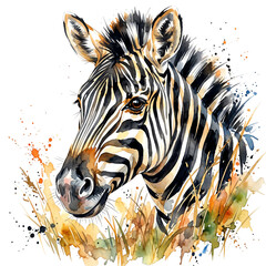 Naklejka premium Soft Zebras Watercolor Painting in Pastel Tones