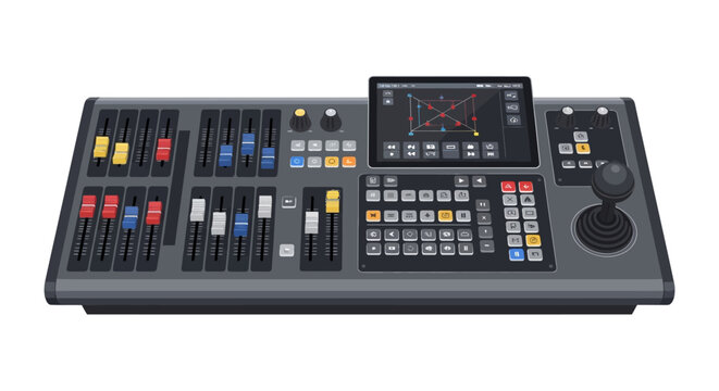 Professional audio mixing control board.