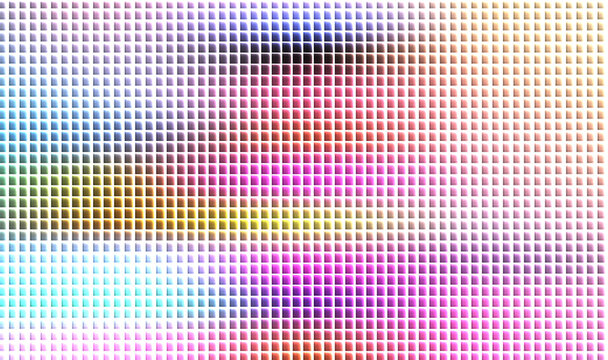 pixelated face with colorful squares
