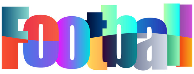 Colorful stylized text design featuring the word football isolated background © Sjsgujh