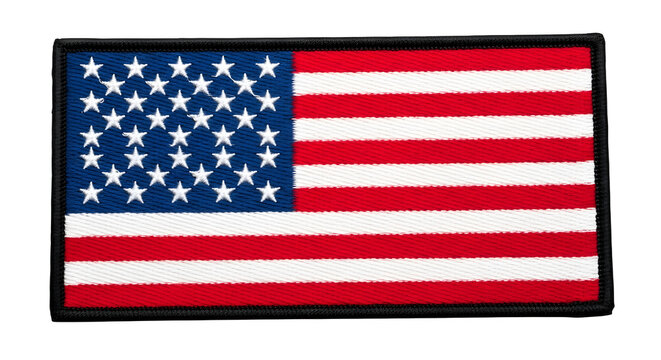 American independence day us flag patch isolated on transparent background patriotic symbol