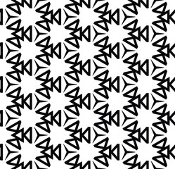 Fototapeta premium Triangular structure creates a sharp and modern repeating pattern with bold black outlines on white.