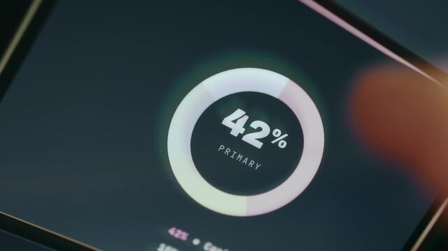 Circular progress indicator with Primary label with a 42 percentage completion percentage