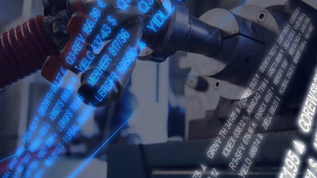 Data feed starting, metal nozzle revealing fittings while HUD ticks sweeping and linking to markets