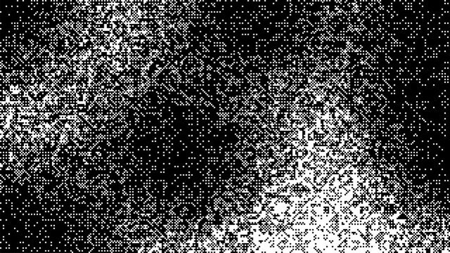 Abstract scattered halftone texture with black and white dots