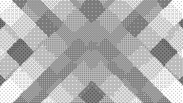 Geometric halftone grid pattern with black and white diamonds