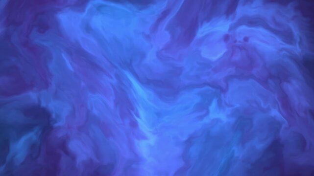 Seamless looping animation of abstract blue and purple fluid smoke or nebula