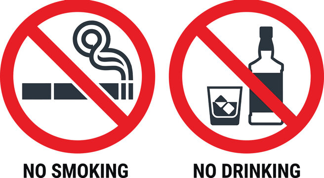 no smoking and no drinking signs